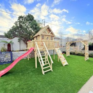 enchanted cottage with monkey bars