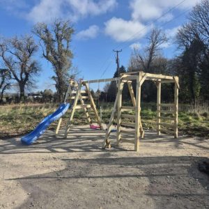 swing and slide set with monkey bars