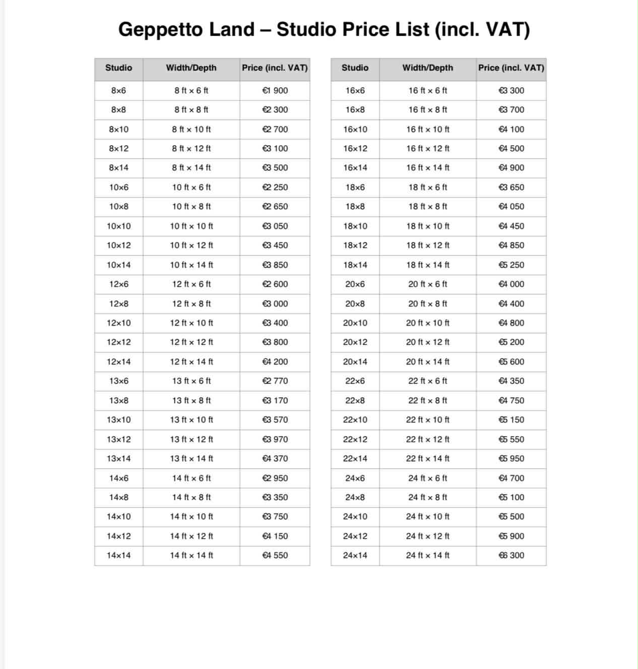 studio sheds price list - Image 2
